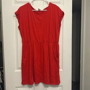 reddish orange HM dress with pockets